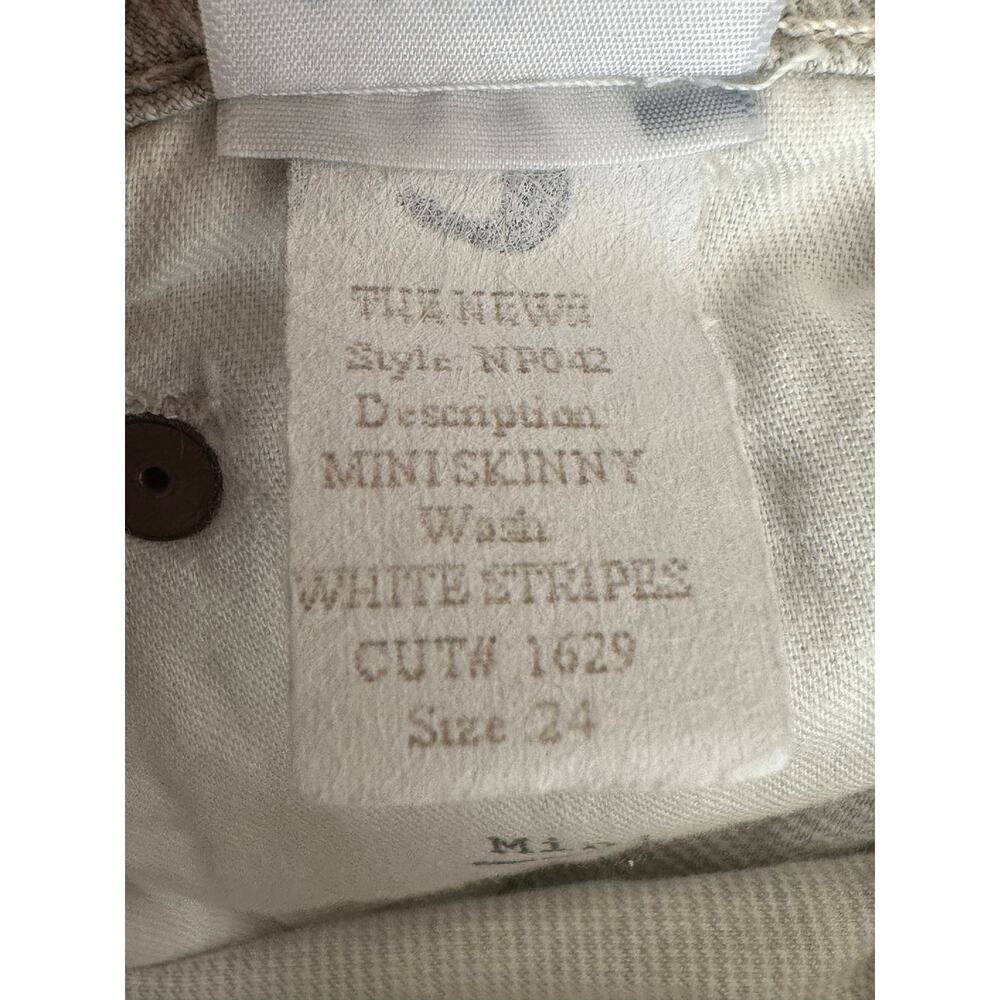 6397 white stripe mini skinny cropped jeans size 24- 0 - Picture 4 of 11